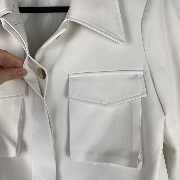 Vestire Women's Boxy Cropped Utility Jacket Size S ? Cream White - Picture 5 of 9